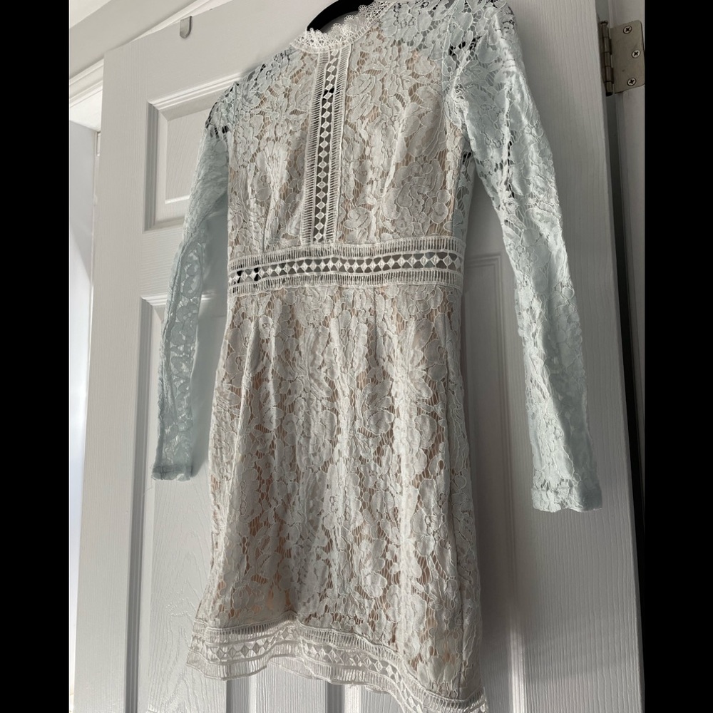 Misguided light blue lace dress